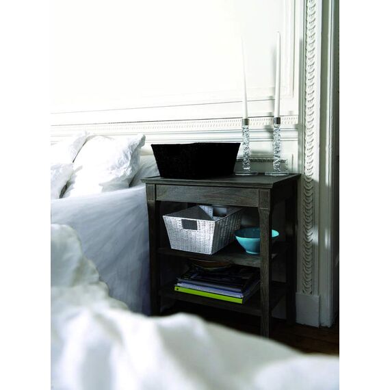 Compactor - Rechteckiger Aufbewahrungskorb aus geflochtenem Papier Schwarz - Dekokorb für Schlafzimmer, Bad oder Büro - Moderner Stil im Rattan-Look für praktische und stilvolle Organisation