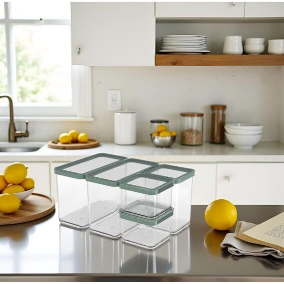 Rotho Loft Set Vorratsdosen 5 tlg. LOFT, Kunststoff (PP) BPA-frei, transparent, (32.3 x 22.3 x 16.6 cm)