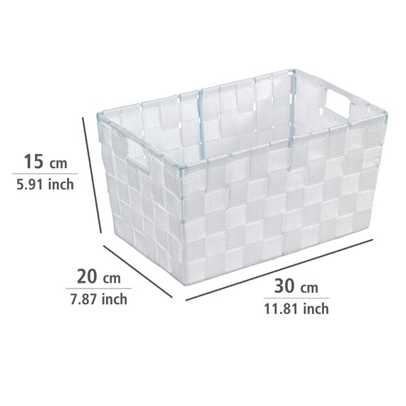 WENKO Aufbewahrungskorb Adria S Weiß - Badkorb Fassungsvermögen: 6.24 l, Polypropylen, 30 x 15 x 20 cm, Weiß