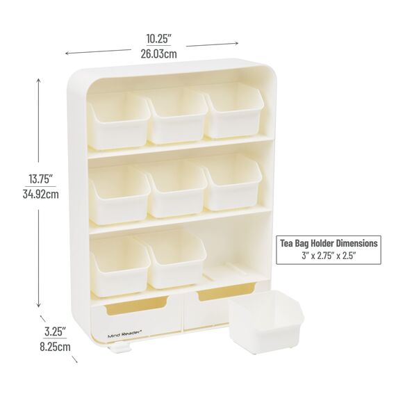 Mind Reader "Baggy" Teebeutel Stand und Organizer für 150+ Teebeutel, weiß