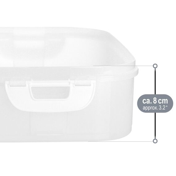 com-four® Partycontainer mit je 2 Etagen und Hebeeinsatz - Kuchen-Transportbox - Frischebox für Lebensmittel - Kuchencontainer mit Tragegriffen - Muffinbehälter (1 Stück pastell blau-grau)