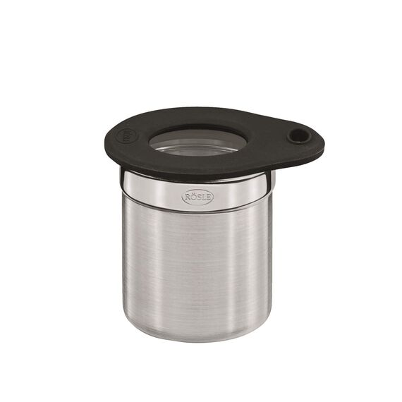 RÖSLE Dose mit Frischhaltedeckel, Hochwertige Dose zum Aufbewahren von Lebensmitteln, hygienisch und geschmacksneutral, Edelstahl 18/10, spülmaschinengeeignet, 5 cm