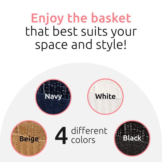 Compactor - Rechteckiger Aufbewahrungskorb aus geflochtenem Papier in Dunkelblau - Deko-Korb für Schlafzimmer oder Bad - Ideal zur Organisation von Wäsche, Spielzeug, Accessoires