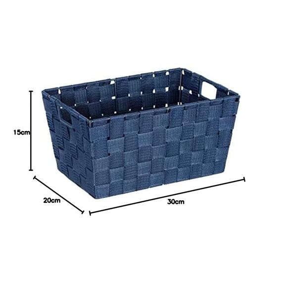 WENKO Aufbewahrungskorb Adria S Dunkelblau - Badkorb, Polypropylen, 30 x 15 x 20 cm, Dunkelblau, 15 x 20 x 30 cm