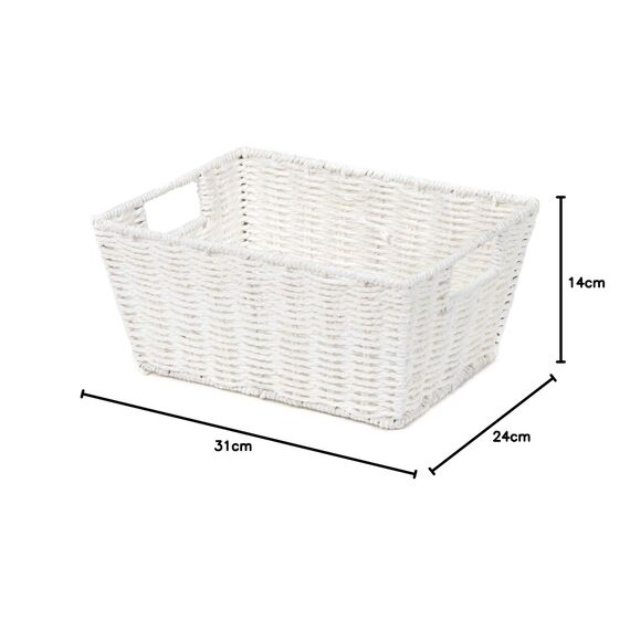 Compactor Etna Flechtkorb, Weiß, 31cmx24cmx14cm