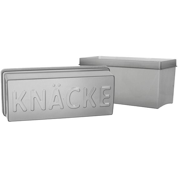 com-four® 2x Knäckebrot-Dose mit Deckel - luftdichte Aufbewahrungsboxen - 1,65 Liter Knäckebrotbox - Brotbox für Küche und unterwegs - Brotkasten ca. 20 x 9 x 14 cm (2 Stück - grau/weiß)