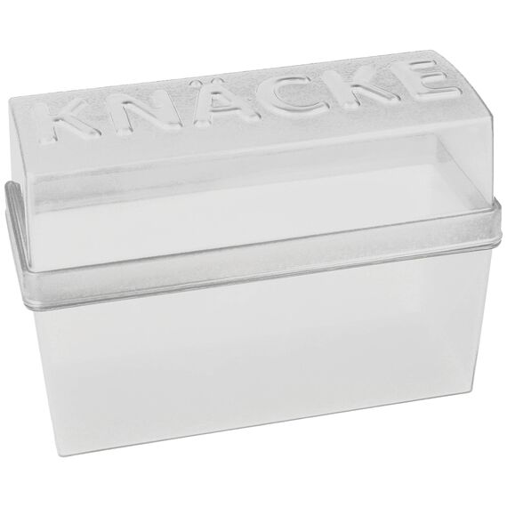 com-four® 2x Knäckebrot-Dose mit Deckel - luftdichte Aufbewahrungsboxen - 1,65 Liter Knäckebrotbox - Brotbox für Küche und unterwegs - Brotkasten ca. 20 x 9 x 14 cm (2 Stück - grau/weiß)