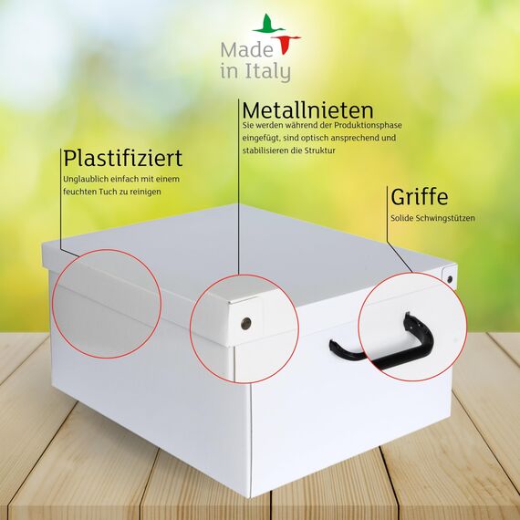Lavatelli GROSS Karte Aufbewahrungsbox aus Karton, Geschenk kiste aus pappe, mit Deckel, Cardboard, MARCO POLO, 1 cm, BIG