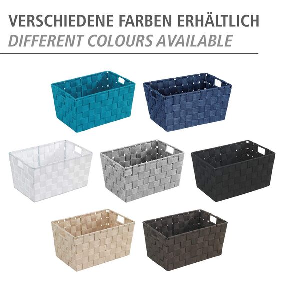 WENKO Aufbewahrungskorb Adria S Petrol - Badkorb Fassungsvermögen: 6.24 l, Polypropylen, 30 x 15 x 20 cm, Petrol