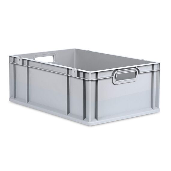 aidB Eurobox NextGen Grip, 600x400x220 mm, Griffe offen, robuste Plastikbox aus Kunststoff mit ergonomischen Griffen, stapelbare Kunststoffkiste, ideal für die Industrie, 1St.