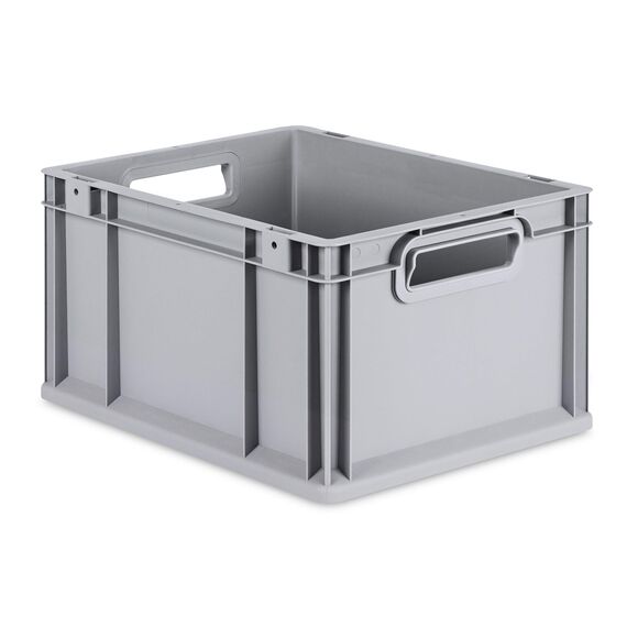 aidB Eurobox NextGen Grip, 400x300x220 mm, Griffe offen, robuste Plastikbox aus Kunststoff mit ergonomischen Griffen, stapelbare Kunststoffkiste, ideal für die Industrie, 1St.