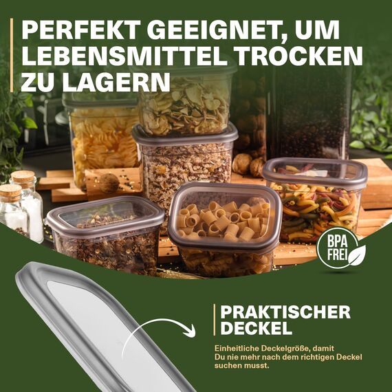 Viwares luftdichte Vorratsdosen mit Deckel | 25er Vorratsbehälter Set | BPA-FREI | Zur Müsli Mehl und Zucker Aufbewahrung | Praktische Aufbewahrungsbox Küche für alle Lebensmittel