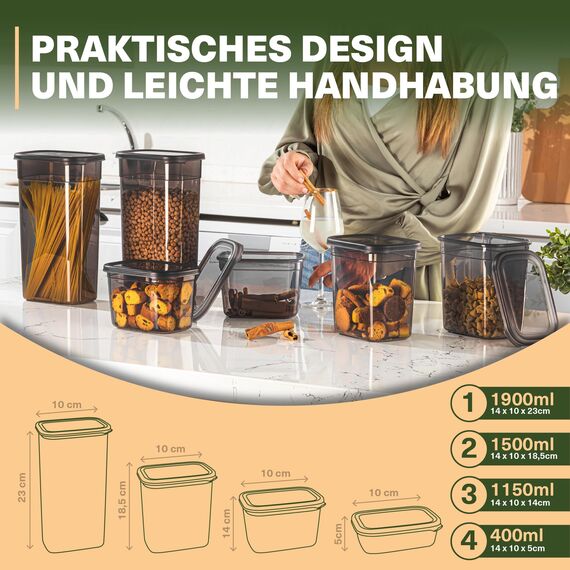 Viwares luftdichte Vorratsdosen mit Deckel | 25er Vorratsbehälter Set | BPA-FREI | Zur Müsli Mehl und Zucker Aufbewahrung | Praktische Aufbewahrungsbox Küche für alle Lebensmittel