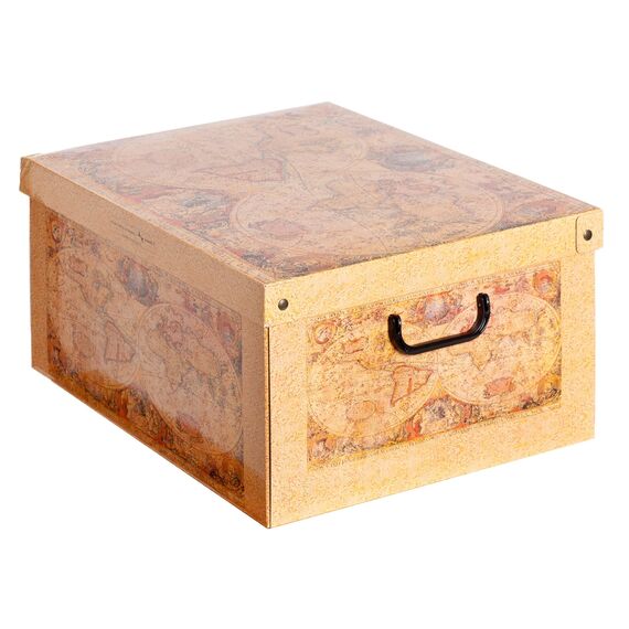 Lavatelli GROSS Karte Aufbewahrungsbox aus Karton, Geschenk kiste aus pappe, mit Deckel, Cardboard, MARCO POLO, 1 cm, BIG