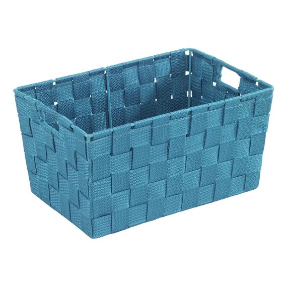 WENKO Aufbewahrungskorb Adria S Petrol - Badkorb Fassungsvermögen: 6.24 l, Polypropylen, 30 x 15 x 20 cm, Petrol