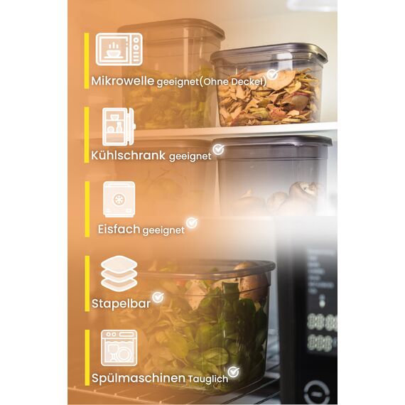 Viwares luftdichte Vorratsdosen mit Deckel | 12er Vorratsbehälter Set | BPA-FREI | Zur Müsli Mehl und Zucker Aufbewahrung | Praktische Aufbewahrungsbox Küche für alle Lebensmittel