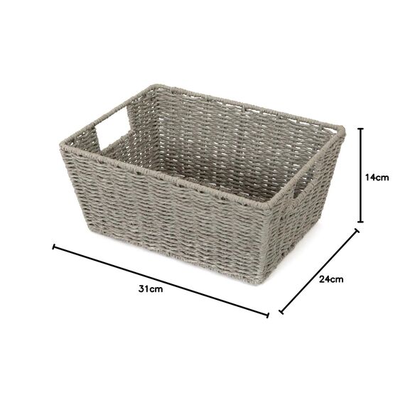 Compactor Lisou Woven Aufbewahrungskörbe 6 grau, RAN7427