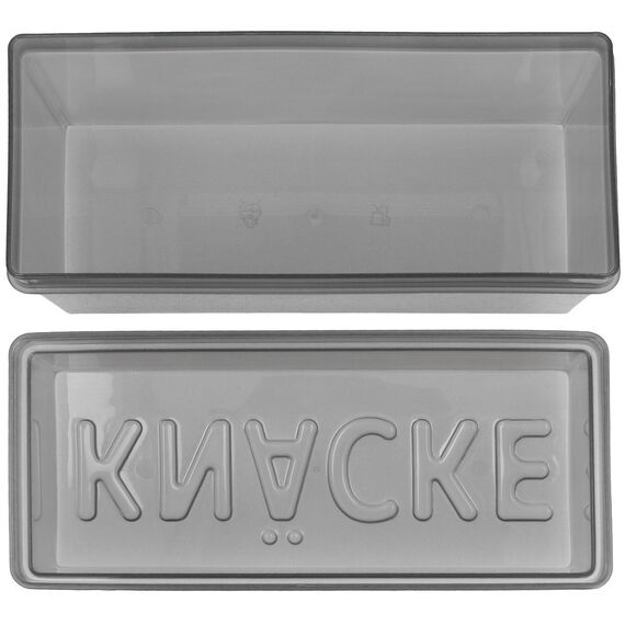 com-four® 2x Knäckebrot-Dose mit Deckel - luftdichte Aufbewahrungsboxen - 1,65 Liter Knäckebrotbox - Brotbox für Küche und unterwegs - Brotkasten ca. 20 x 9 x 14 cm (2 Stück - grau/weiß)