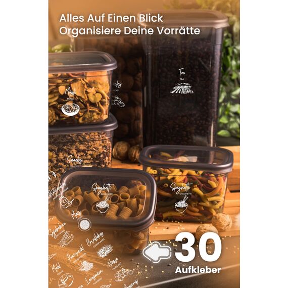 Viwares luftdichte Vorratsdosen mit Deckel | 12er Vorratsbehälter Set | BPA-FREI | Zur Müsli Mehl und Zucker Aufbewahrung | Praktische Aufbewahrungsbox Küche für alle Lebensmittel