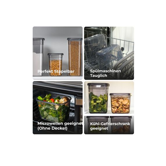 Viwares luftdichte Vorratsdosen mit Deckel | 12er Vorratsbehälter Set | BPA-FREI | Zur Müsli Mehl und Zucker Aufbewahrung | Praktische Aufbewahrungsbox Küche für alle Lebensmittel