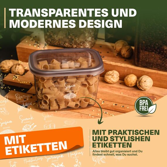 Viwares luftdichte Vorratsdosen mit Deckel | 25er Vorratsbehälter Set | BPA-FREI | Zur Müsli Mehl und Zucker Aufbewahrung | Praktische Aufbewahrungsbox Küche für alle Lebensmittel