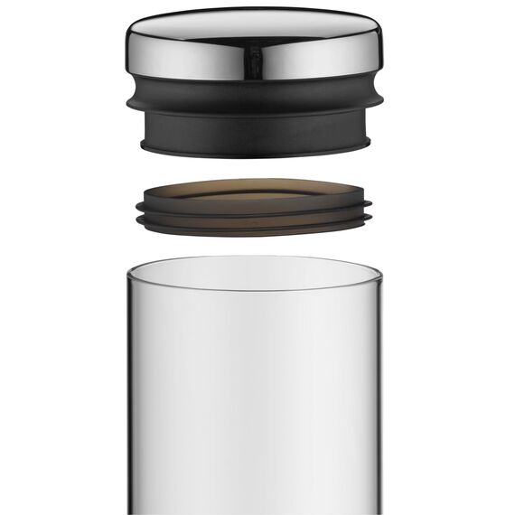 WMF Depot Vorratsdose Glas 1l, Höhe 21,5 cm, Kaffeebohnen Behälter, Kaffeedose, Vorratsglas mit Deckel, Müslidose, Frischhaltedose mit große Einfüllöffnung