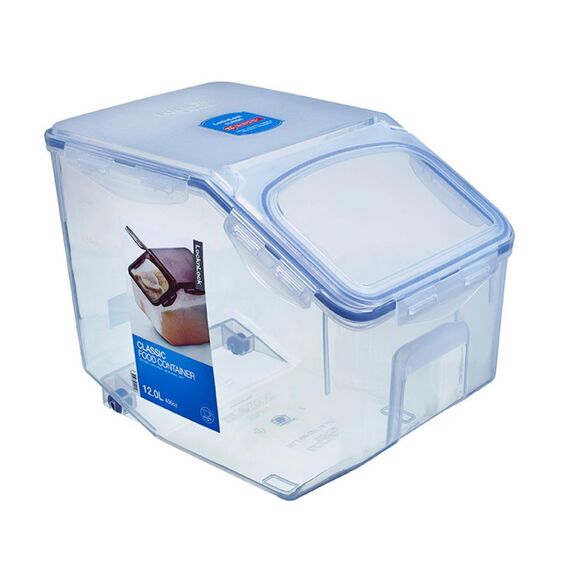 LocknLock PP Classic Küchen Caddy mit Klappdeckel | inkl. Dosierbecher | 12L | 35 x 23 x 27 cm | Vorratsbehälter Schüttdose | Halb luftdichte Aufbewahrungsbox für Lebensmittel