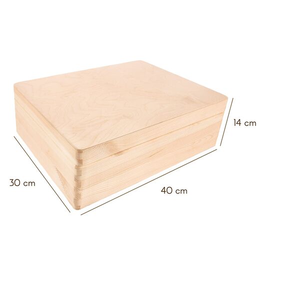 Creative Deco XL Große Holzkiste mit Deckel | 40x30x14 cm (+/-1cm) | Erinnerungsbox Baby Holzbox mit Deckel Unlackiert Kasten | Für Dokumente, Spielzeug, Ostern | ROH, UNGESCHLIFFEN
