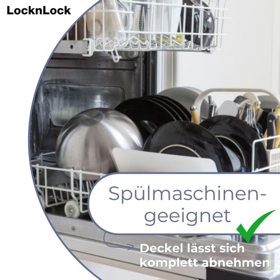 LocknLock PP Classic Küchen Caddy mit Klappdeckel | inkl. Dosierbecher | 12L | 35 x 23 x 27 cm | Vorratsbehälter Schüttdose | Halb luftdichte Aufbewahrungsbox für Lebensmittel