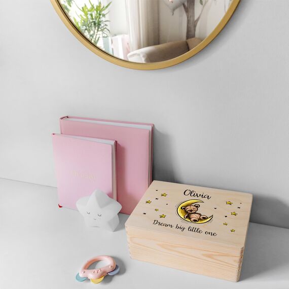 Creative Deco Personalisierte Geschenke Baby Holzkiste Spielzeugkiste mit Wunschnamen | Spielzeug Aufbewahrung | Aufbewahrungsbox Kinder Spielzeugbox Geschenkkiste Geschenkbox Erinnerungsbox