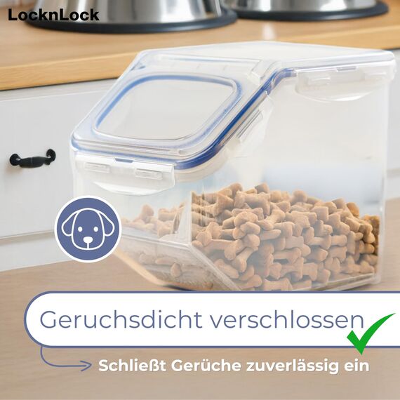 LocknLock PP Classic Küchen Caddy mit Klappdeckel | 5L | 25,7 x 15,7 x 19,1 cm | Vorratsdose Schüttdose | Halb Luftdichte Aufbewahrungsbox für Lebensmittel | Müslispender