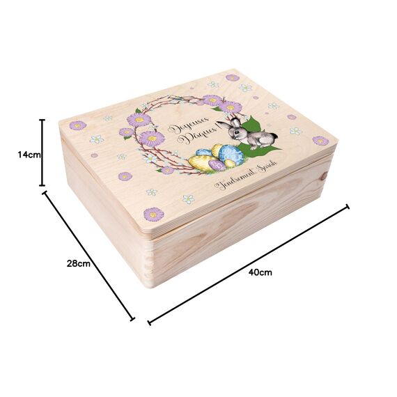 Creative Deco Personalisiert Ostern Deko Holzkiste Geschenke Ostergeschenke mit Wunschtext | Osterndeko Individuelle Geschenk für Frauen, Männer, Erwachsene und Kinder | Originale Osterhase Osterkorb