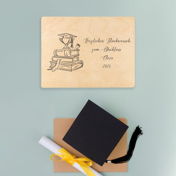 Creative Deco Personalisierte Geschenke Abitur Bachelor Geschenk Master Abschluss| Holzkiste mit Deckel 40 x 30 x 14 cm | Geschenkbox Graduation Gift