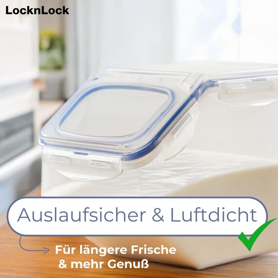 LocknLock PP Classic Küchen Caddy mit Klappdeckel | 5L | 25,7 x 15,7 x 19,1 cm | Vorratsdose Schüttdose | Halb Luftdichte Aufbewahrungsbox für Lebensmittel | Müslispender