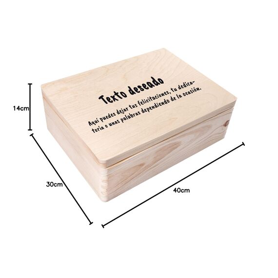 Creative Deco Personalisierte Geschenke Wunschtext Holzkiste | Dein Eigener Beliebig Text Individuelle Geschenk | Geschenkkiste Geschenkbox | Für Frauen, Männer und Paar | 40 x 30 x 14 cm