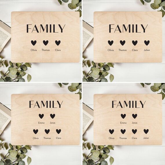 Creative Deco Familie Personalisierte Geschenke mit Namen Holzkiste | Dein Eigener Beliebig Personalisiert Text Individuelle Geschenk | Geschenkkiste Geschenkbox | Für Frauen, Männer und Kinder | Deko