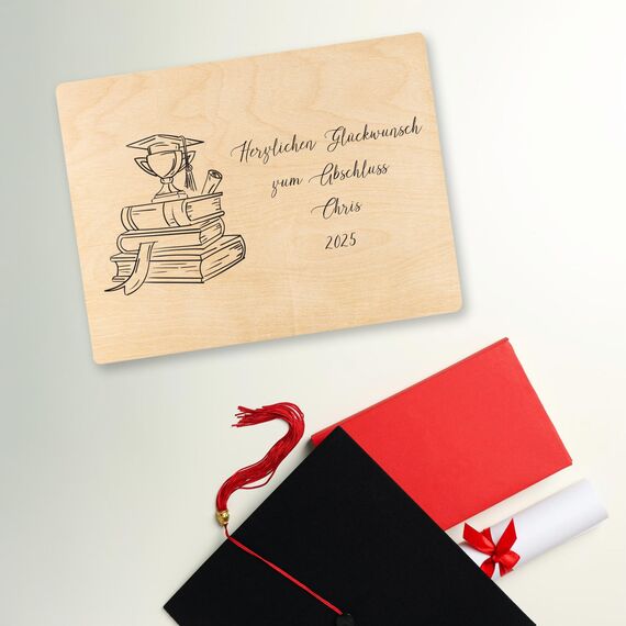 Creative Deco Personalisierte Geschenke Abitur Bachelor Geschenk Master Abschluss| Holzkiste mit Deckel 40 x 30 x 14 cm | Geschenkbox Graduation Gift