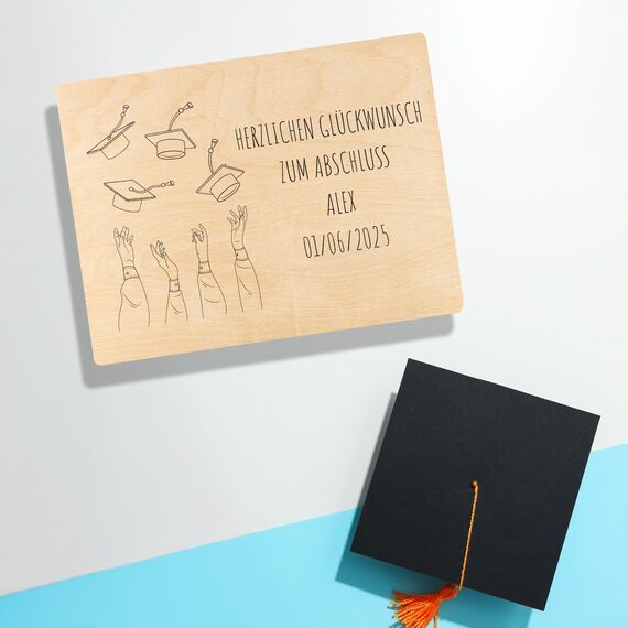 Creative Deco Personalisierte Geschenke Abitur Bachelor Geschenk Master Abschluss| Holzkiste mit Deckel 40 x 30 x 14 cm | Geschenkbox Graduation Gift