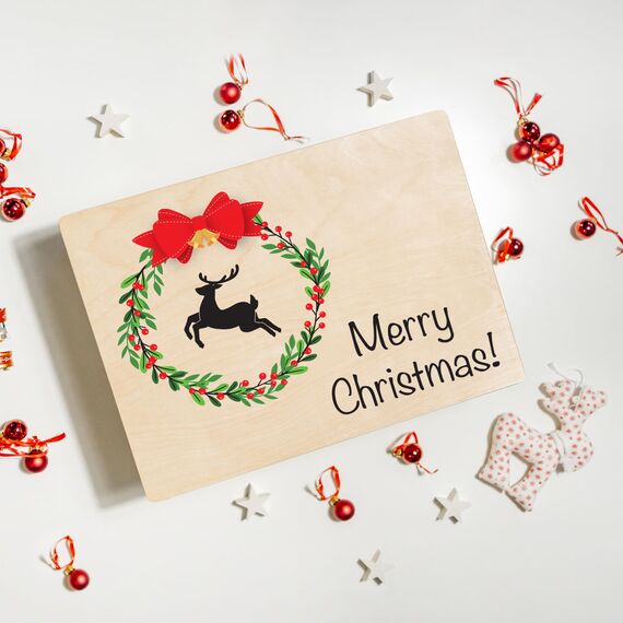 Creative Deco Weihnachtsgeschenke Personalisierte Holzkiste | Personalisiert Wunschtext Weihnachten Geschenke | Dein Eigener Wünsche Text Individuelle Geschenk | Weihnachtsdeko | Für Frauen, Männer