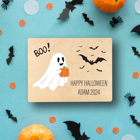 Creative Deco Halloween Deko Outdoor/innen für Süßigkeiten | Personalisierte Holzkiste | Geschenkbox Box für Süßes oder Saures | Individuelles Geschenk | Garten Accessoires Dekoration Schale