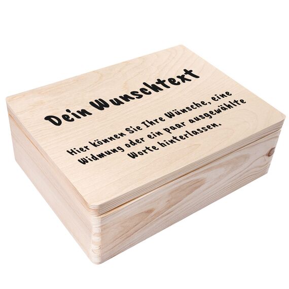 Creative Deco Personalisierte Geschenke Wunschtext Holzkiste | Dein Eigener Beliebig Text Individuelle Geschenk | Geschenkkiste Geschenkbox | Für Frauen, Männer und Paar | 40 x 30 x 14 cm