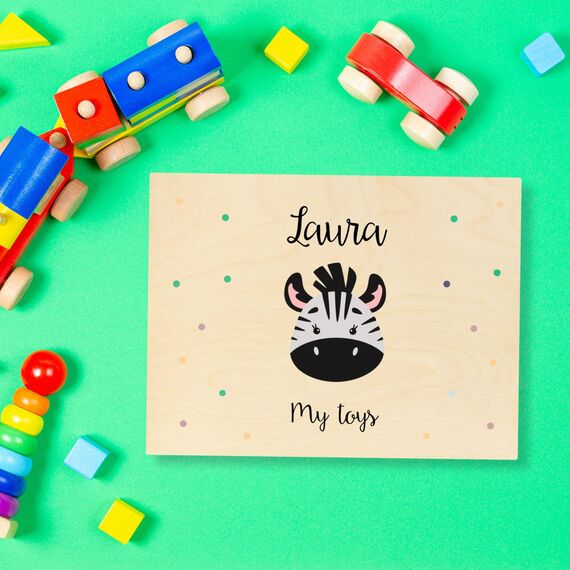 Creative Deco Personalisierte Geschenke Baby Holzkiste Spielzeugkiste mit Wunschnamen | Tiere | Spielzeug Aufbewahrung | Aufbewahrungsbox Kinder Spielzeugbox Geschenkkiste Geschenkbox Erinnerungsbox