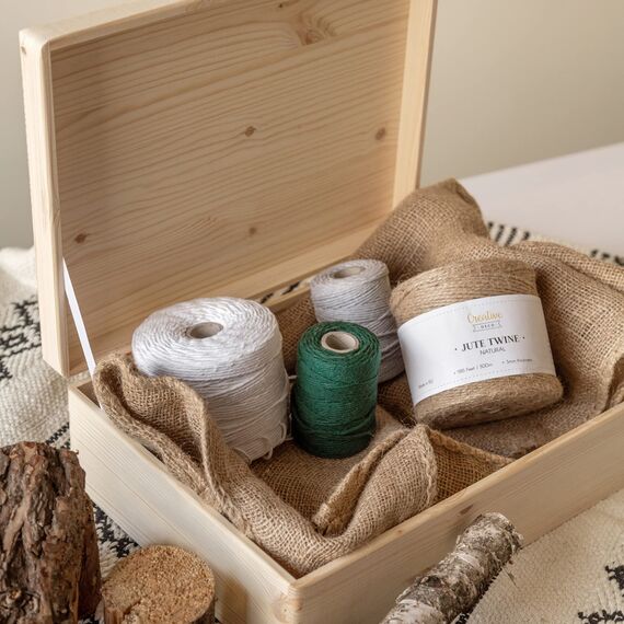 Creative Deco XL Große Holzkiste mit Deckel | 40x30x14 cm (+/-1cm) | Erinnerungsbox Baby Holzbox mit Deckel Unlackiert Kasten | Für Dokumente, Spielzeug, Ostern | ROH, UNGESCHLIFFEN