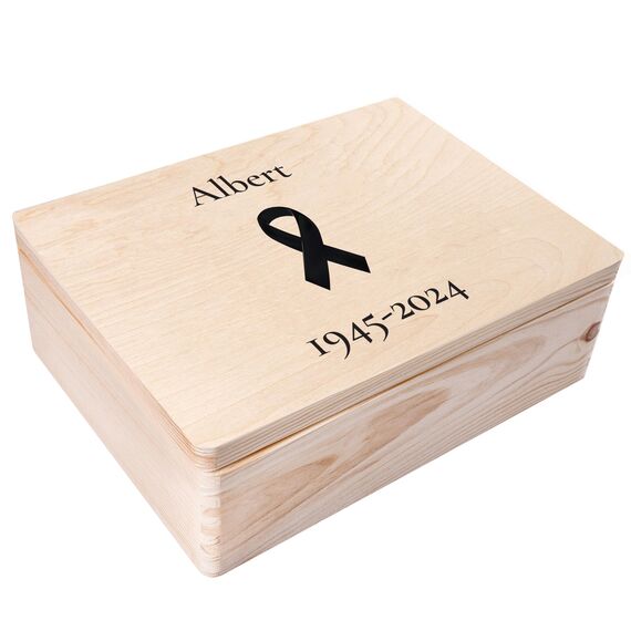 Creative Deco Trauerkiste Erinnerungen Holz | Trauer Personalisiert mit Namen, Wunschtext | für/wie Trauerkarte Besonders, Kondolenzkarte, Beileidskarte | In Gedenk, Andenken an Verstorbene