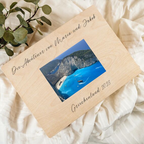 Creative Deco Personalisierte Geschenke Wunschtext + Foto | Fotogeschenke Holzkiste | dein Eigenes Bild Individuelle Geschenk | Geschenkkiste Geschenkbox für Frauen, Männer und Paar | 40 x 30 x 14 cm