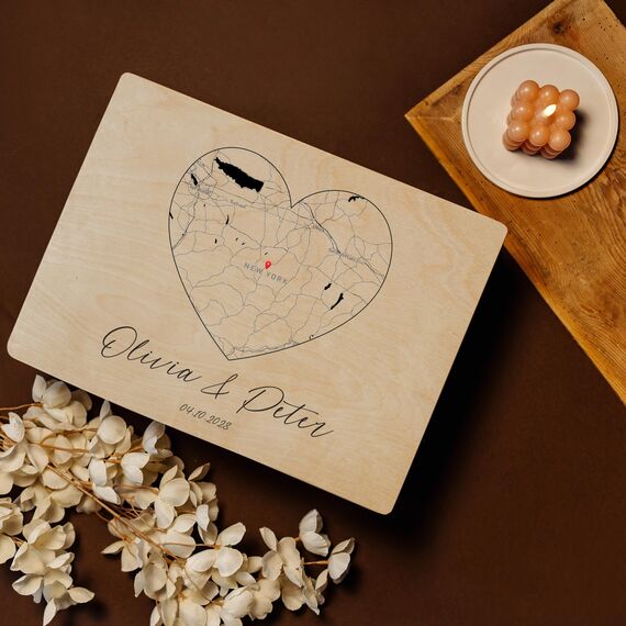 Creative Deco Wo Alles Begann Personalisierte Geschenke Koordinaten + Wunschtext Holzkiste | Geschenk für Ihn und Sie Deko | Individuelles Geschenk für Frauen, Männer und Paar