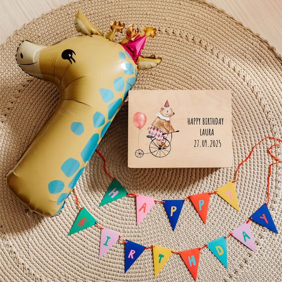 Creative Deco Personalisierte Kinder Geburtstag Geschenke Geburtstagsgeschenk für Mädchen, Junge, Baby | Erinnerungsbox Holzkiste | Individuelles Geschenk | Geschenkkiste Geschenkbox