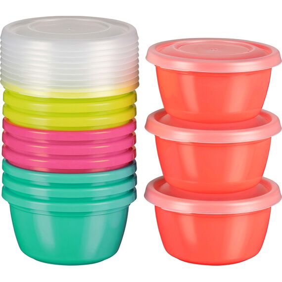 Kigima Mini-Gefrierdosen 12x0,25L rund mehrfarbig – Vorratsdosen mit Deckel luftdicht – Frischhaltedosen mit Deckel – Aufbewahrungsbox Küche für Mealprep & Organisation