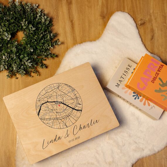 Creative Deco Wo Alles Begann Personalisierte Geschenke Koordinaten + Wunschtext Holzkiste | Geschenk für Ihn und Sie Deko | Individuelles Geschenk für Frauen, Männer und Paar