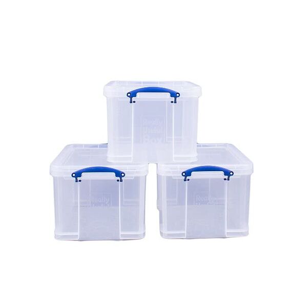 Really Useful Aufbewahrungsboxen 3er-Pack 35 l farblos